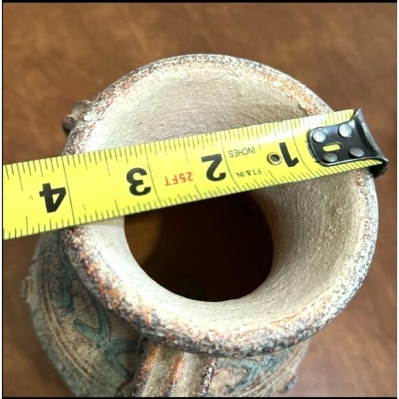 Antique-Style Ceramic Vase With Handles & Distressed Finish - Picture 10 of 10